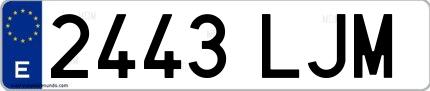 Ejemplo de matrícula española 2443 LJM