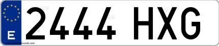 Ejemplo de matrícula española 2444 HXG