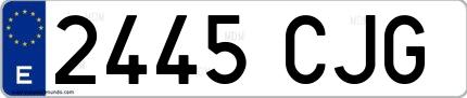 Ejemplo de matrícula española 2445 CJG