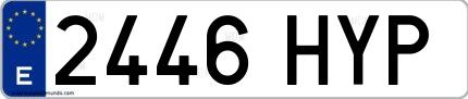 Ejemplo de matrícula española 2446 HYP