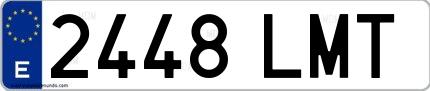 Ejemplo de matrícula española 2448 LMT