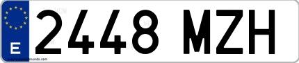 Ejemplo de matrícula española 2448 MZH