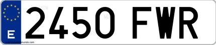 Ejemplo de matrícula española 2450 FWR