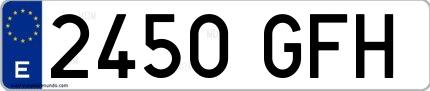 Ejemplo de matrícula española 2450 GFH