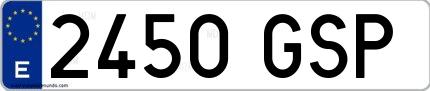 Ejemplo de matrícula española 2450 GSP