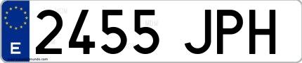 Ejemplo de matrícula española 2455 JPH