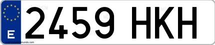 Ejemplo de matrícula española 2459 HKH