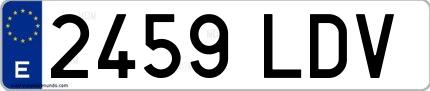 Ejemplo de matrícula española 2459 LDV
