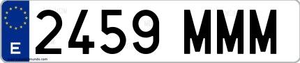 Ejemplo de matrícula española 2459 MMM