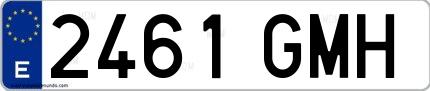 Ejemplo de matrícula española 2461 GMH