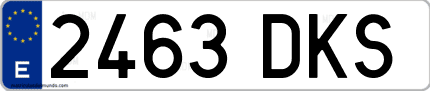 Ejemplo de matrícula de coche ordinaria 2463 DKS