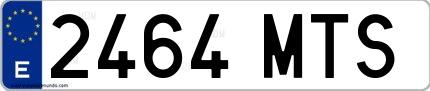 Ejemplo de matrícula española 2464 MTS