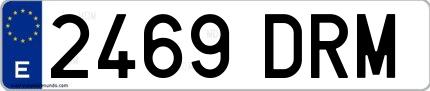 Ejemplo de matrícula española 2469 DRM