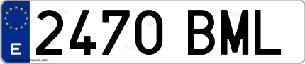 Ejemplo de matrícula de coche ordinaria 2470 BML