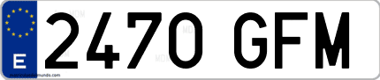 Ejemplo de matrícula de coche ordinaria 2470 GFM