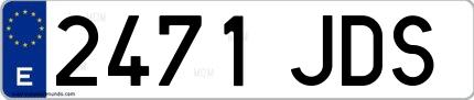 Ejemplo de matrícula española 2471 JDS