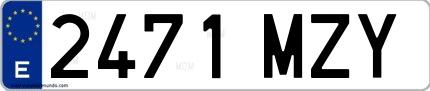 Ejemplo de matrícula española 2471 MZY