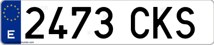 Ejemplo de matrícula de coche ordinaria 2473 CKS