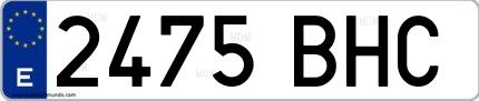 Ejemplo de matrícula española 2475 BHC