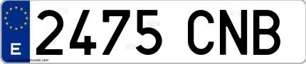 Ejemplo de matrícula española 2475 CNB