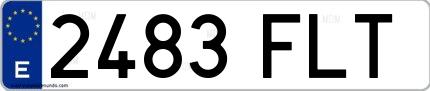 Ejemplo de matrícula española 2483 FLT