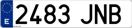 Ejemplo de matrícula española 2483 JNB