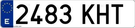 Ejemplo de matrícula española 2483 KHT
