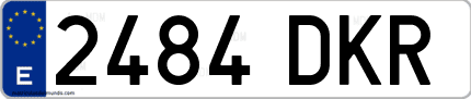Ejemplo de matrícula de coche ordinaria 2484 DKR