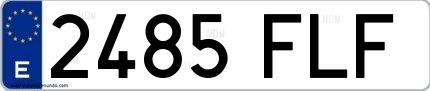 Ejemplo de matrícula española 2485 FLF