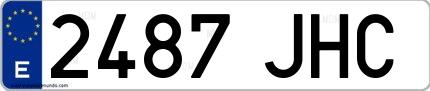 Ejemplo de matrícula española 2487 JHC
