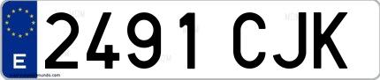 Ejemplo de matrícula española 2491 CJK