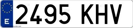 Ejemplo de matrícula española 2495 KHV