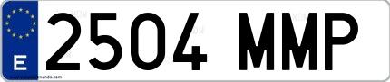 Ejemplo de matrícula española 2504 MMP