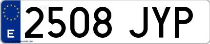 Ejemplo de matrícula española 2508 JYP