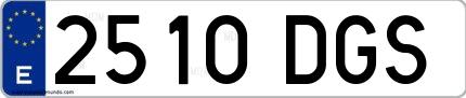Ejemplo de matrícula española 2510 DGS