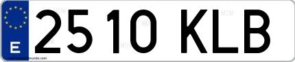 Ejemplo de matrícula española 2510 KLB