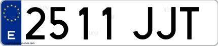 Ejemplo de matrícula española 2511 JJT