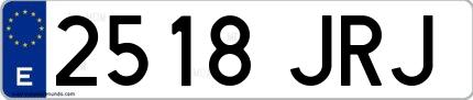 Ejemplo de matrícula española 2518 JRJ