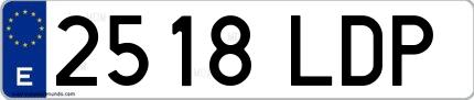 Ejemplo de matrícula española 2518 LDP