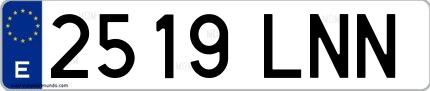 Ejemplo de matrícula española 2519 LNN