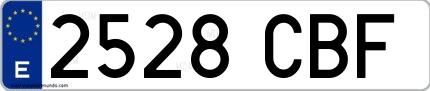 Ejemplo de matrícula española 2528 CBF