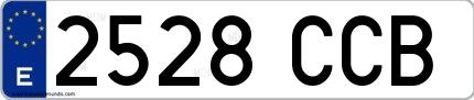 Ejemplo de matrícula española 2528 CCB
