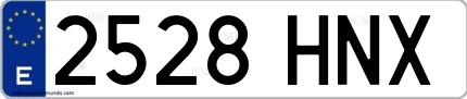 Ejemplo de matrícula española 2528 HNX
