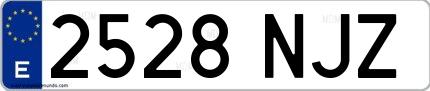 Ejemplo de matrícula española 2528 NJZ