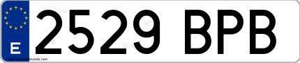Ejemplo de matrícula española 2529 BPB