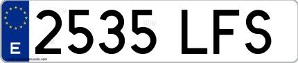 Ejemplo de matrícula española 2535 LFS