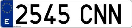 Ejemplo de matrícula española 2545 CNN