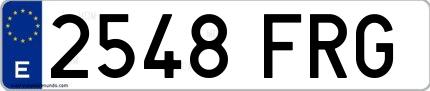 Ejemplo de matrícula española 2548 FRG