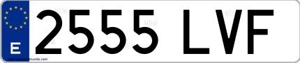 Ejemplo de matrícula española 2555 LVF