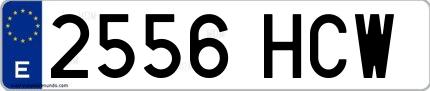 Ejemplo de matrícula española 2556 HCW